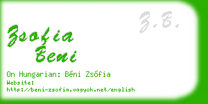 zsofia beni business card