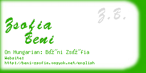 zsofia beni business card
